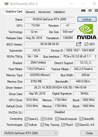 Giao diện GPU-Z mới nhất