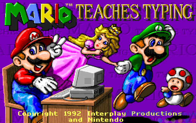 Giao diện phần mềm luyện gõ 10 ngón Mario Teaches Typing