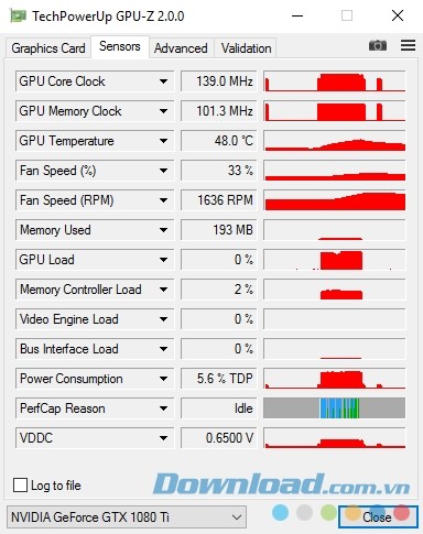 Cảm biến GPU-Z TechPowerUp