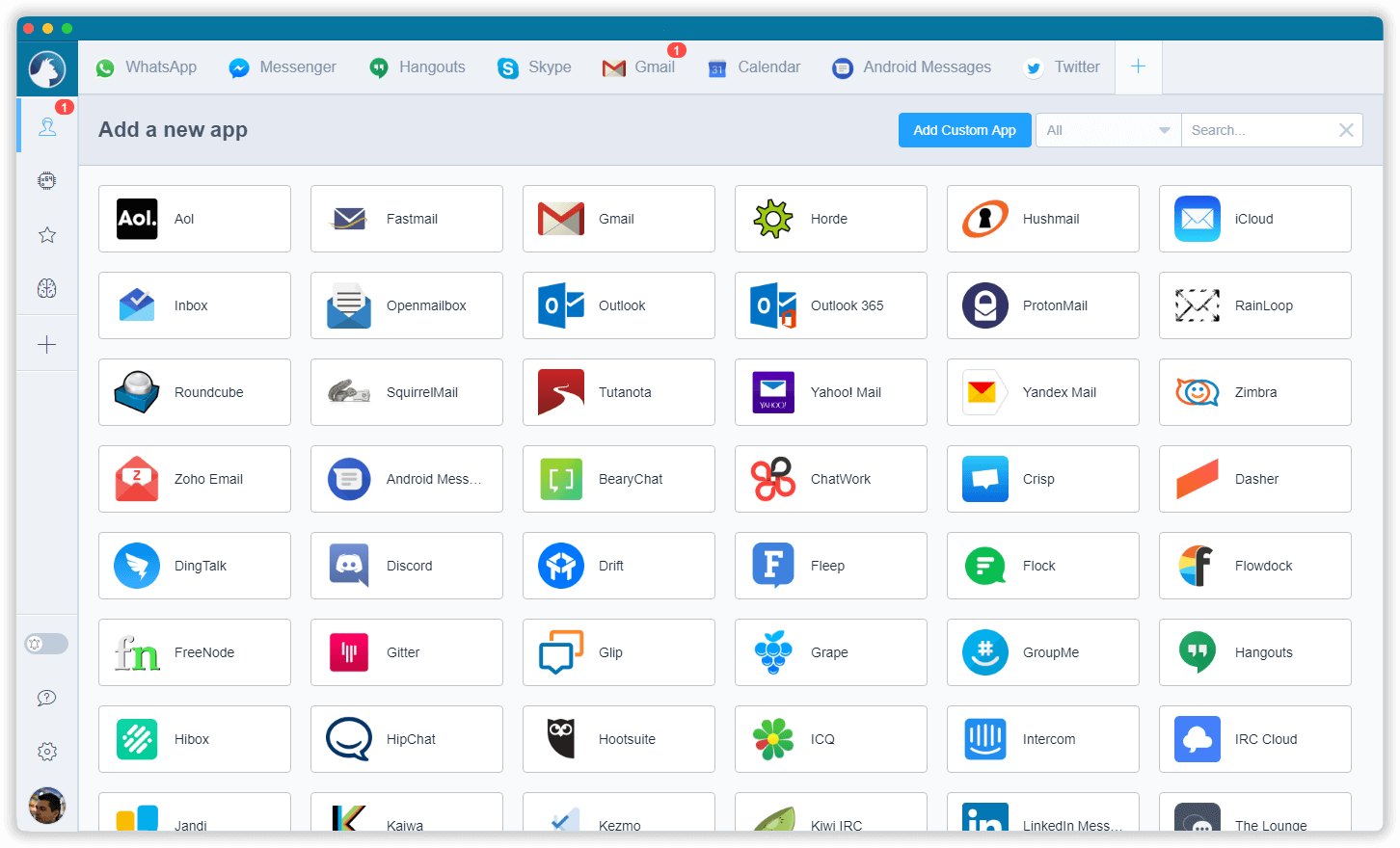 Rambox hỗ trợ nhiều nền tảng, bao gồm Gmail và Outlook