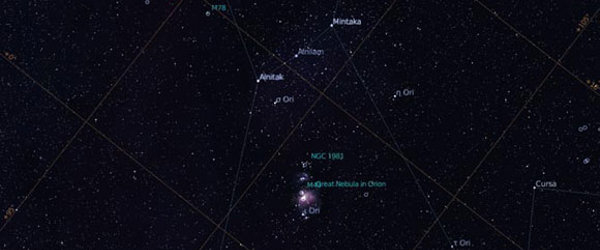 Hình ảnh các chòm sao trên Stellarium